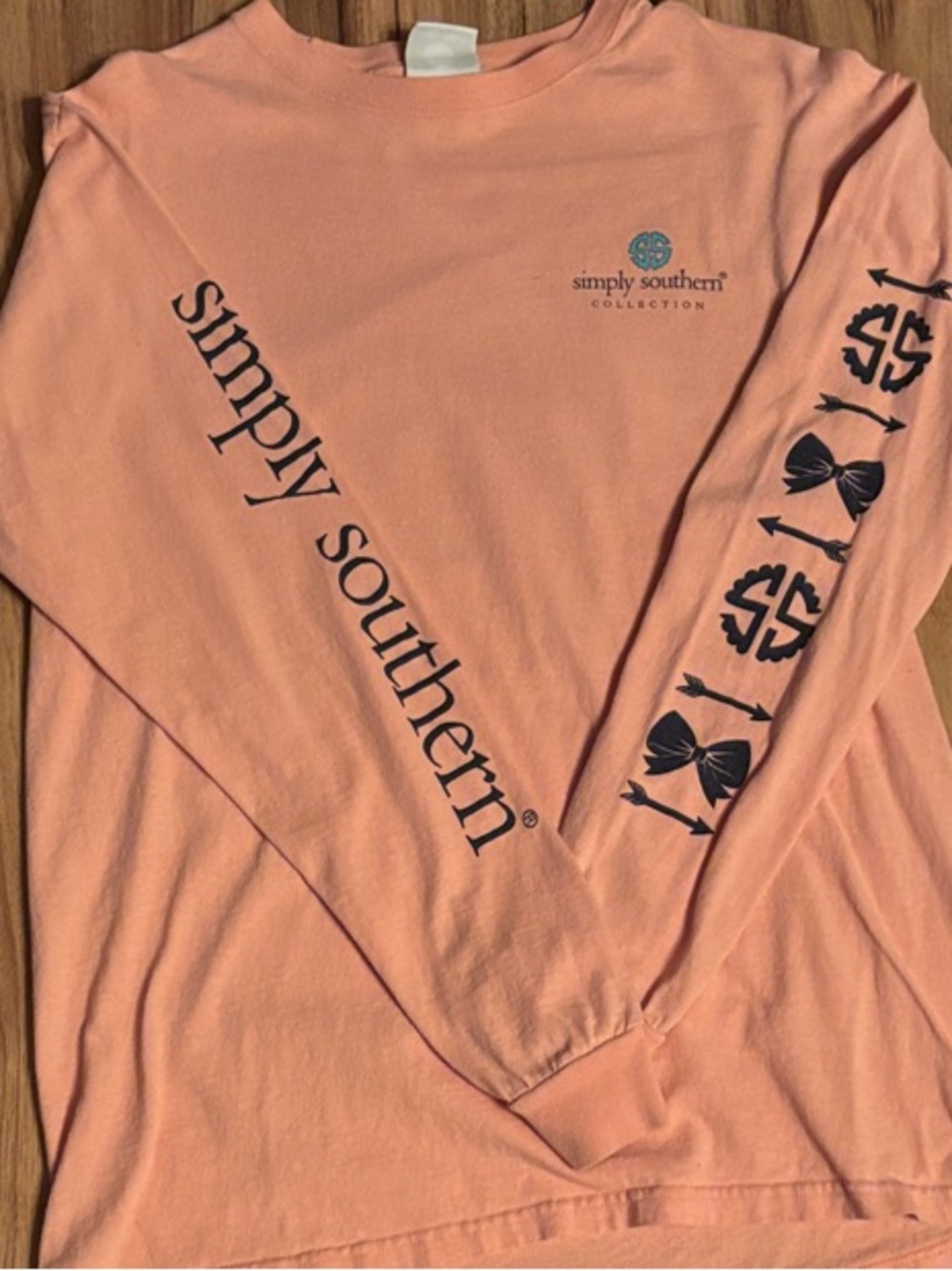 Simply Southern Peach Coral Long Sleeve Tee